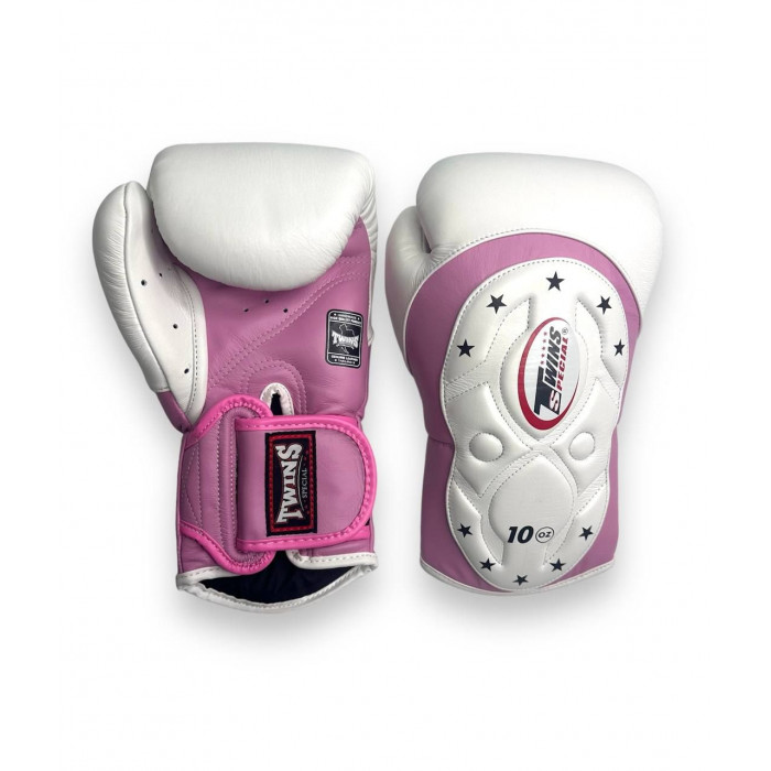 Боксерские перчатки Twins BGVL6 MK white pink 12 oz
