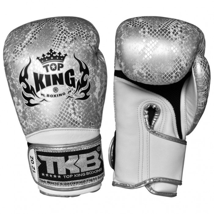 Боксерские перчатки TKB Snake White Silver 12 oz
