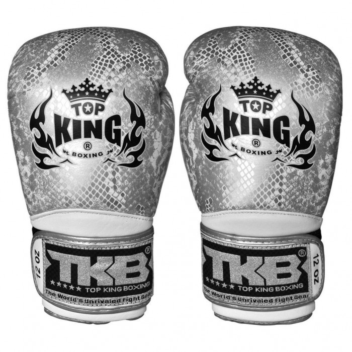 Боксерские перчатки TKB Snake White Silver 12 oz
