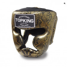Боксерский шлем Top King Gold / Black "Snake Edition" Head Guard L