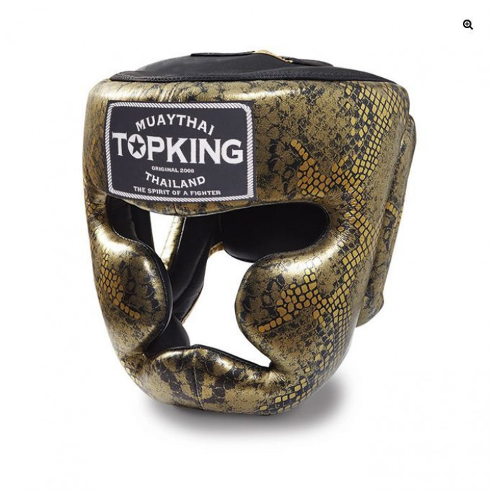 Боксерский шлем Top King Gold / Black Snake Edition Head Guard L