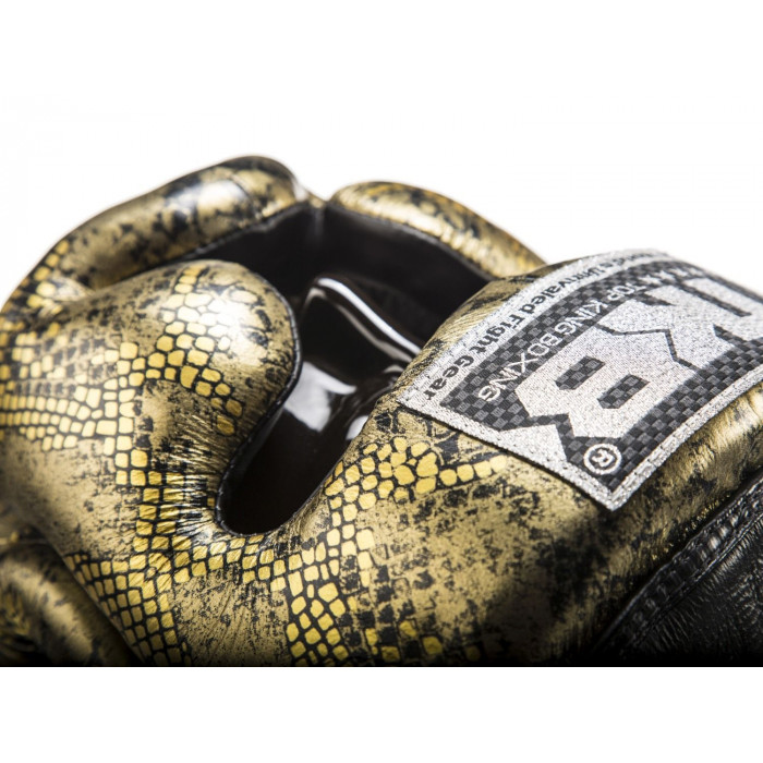 Боксерский шлем Top King Gold / Black Snake Edition Head Guard M