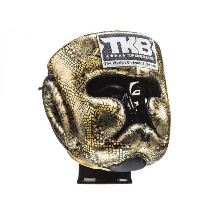 Боксерский шлем Top King Gold / Black Snake Edition Head Guard M