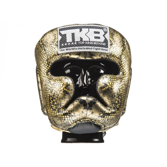 Боксерский шлем Top King Gold / Black Snake Edition Head Guard XL