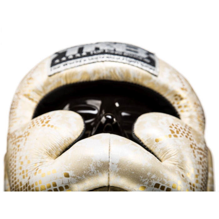 Боксерский шлем Top King Gold / White Snake Edition Head Guard M