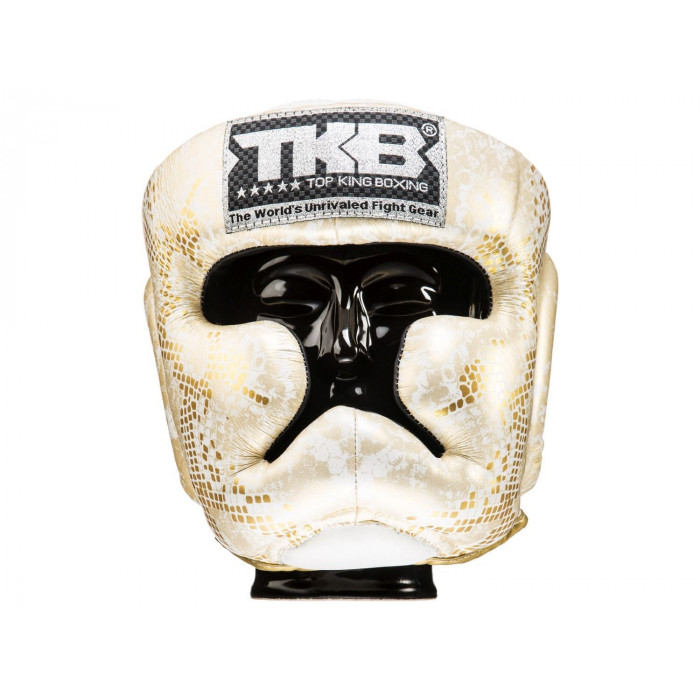 Боксерский шлем Top King Gold / White Snake Edition Head Guard XL