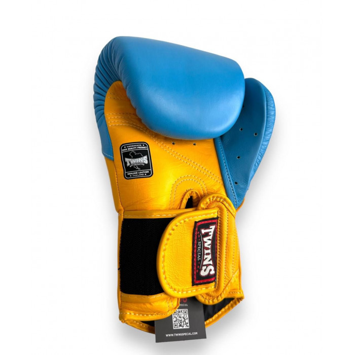 Боксерские ператки Twins Special BGVL6 yellow light blue 14 oz
