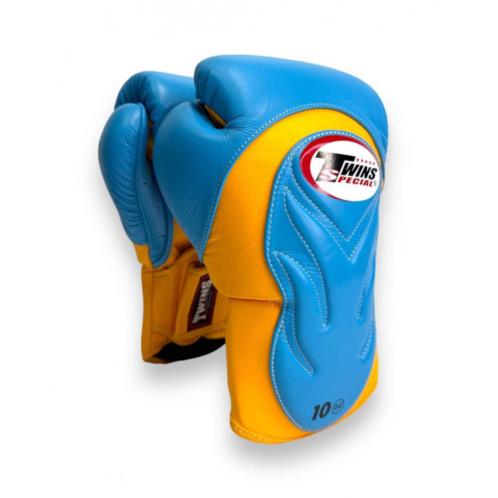 Боксерские ператки Twins Special BGVL6 yellow light blue 14 oz