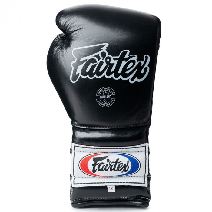 Боксерские перчатки на шнурке Fairtex BGL7 black 12 oz