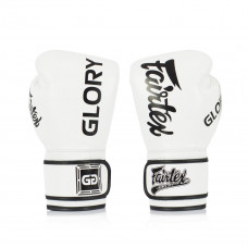 Боксерские перчатки турнира Glory Fairtex BGVG1 white 12 oz