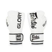 Боксерские перчатки турнира Glory Fairtex BGVG1 white 10 oz