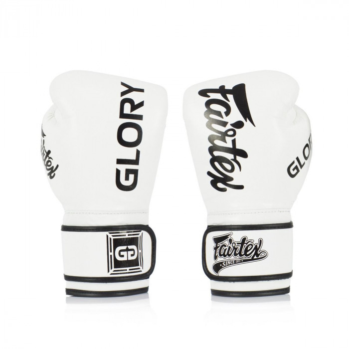 Боксерские перчатки турнира Glory Fairtex BGVG1 white 14 oz