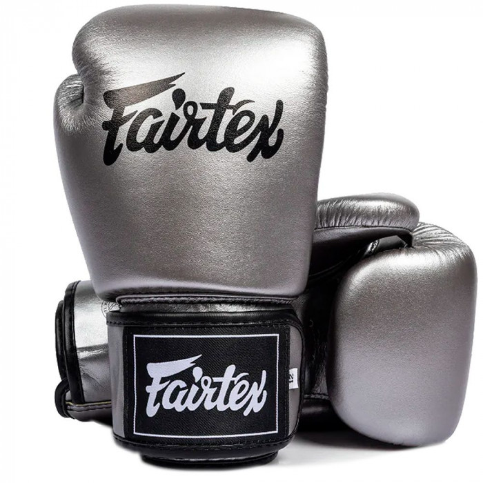 Боксерские перчатки Fairtex BGV1C-PLUS gun metallic 10 oz