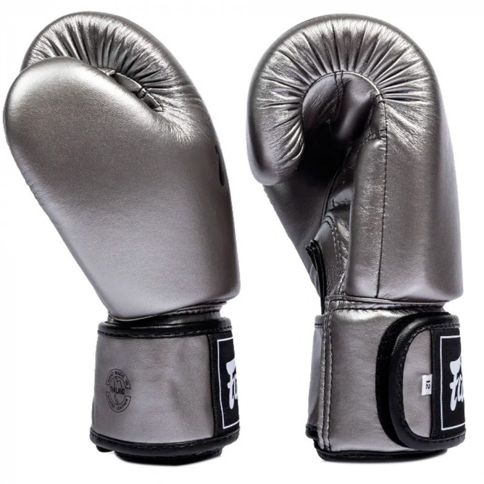 Боксерские перчатки Fairtex BGV1C-PLUS gun metallic 10 oz