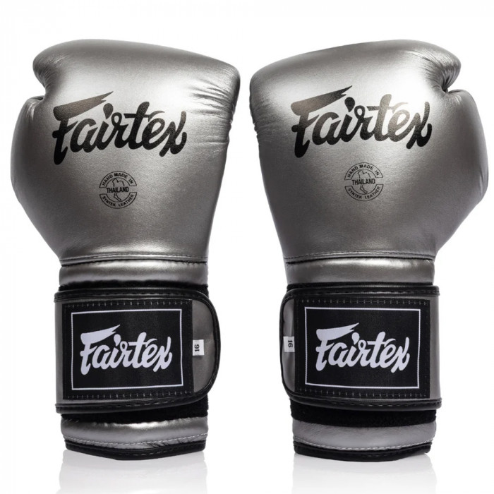 Боксерские перчатки Fairtex BGV9C-PLUS gun metallic 10 oz