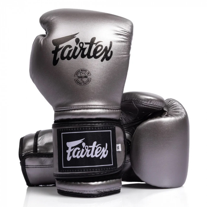 Боксерские перчатки Fairtex BGV9C-PLUS gun metallic 16 oz