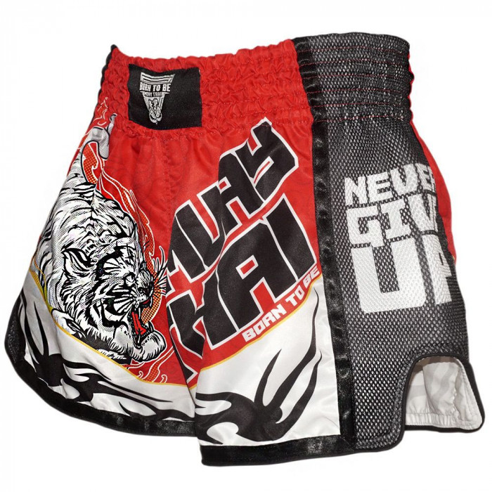 Шорты для бокса BORN TO BE TIGER WHITE-RED XL