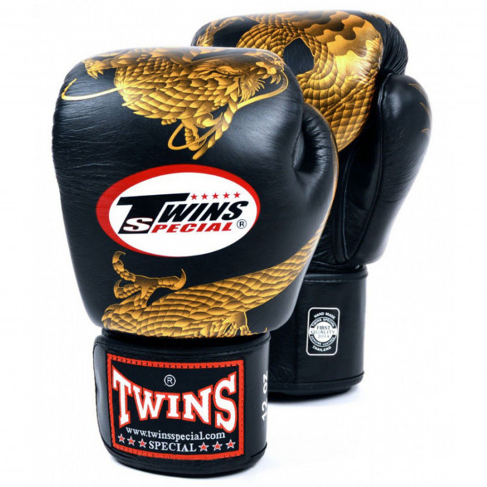 Боксерские перчатки Twins FBGVL3-23 black gold 14 oz