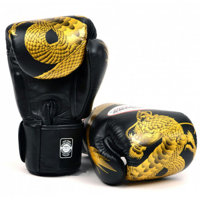 Боксерские перчатки Twins FBGVL3-23 black gold 14 oz