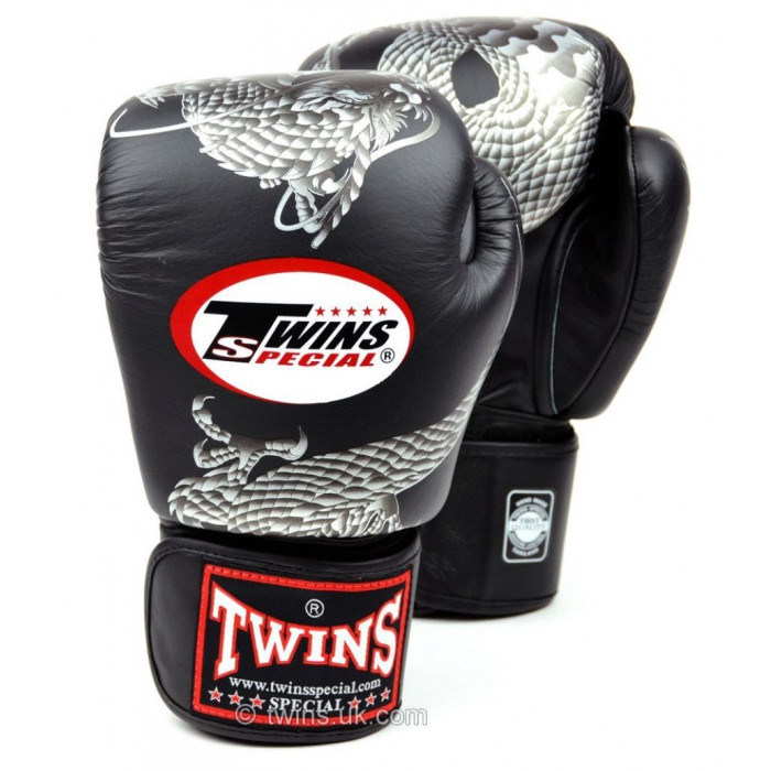 Боксерские перчатки Twins FBGVL3-23 black silver 10 oz