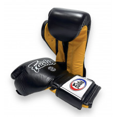 Боксерские перчатки Fairtex BGV9 black yellow 16 oz