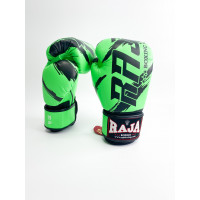 Боксерские перчатки Raja model 3 green 14 oz