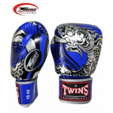 Боксерские перчатки Twins Special FBGVL3-52 Dragon blue silver 12 oz